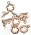 5 19mm Bright Copper Plated Flower Toggle Clasps